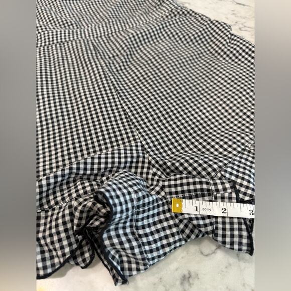 Black and White Gingham Cotton Ruffle Frill Feminine Romper- M - Picture 9 of 12